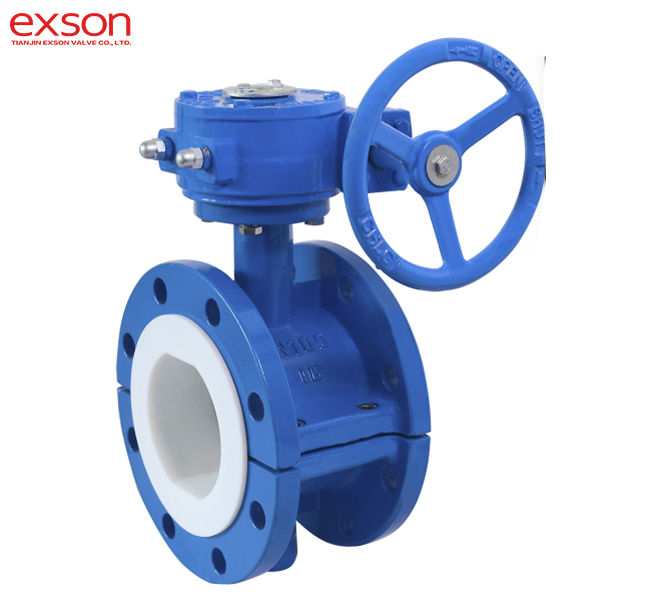 Flange type butterfly valve with PTFE liner